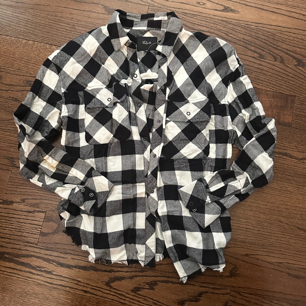 Rails Monochrome Checkered Button Down Shirt